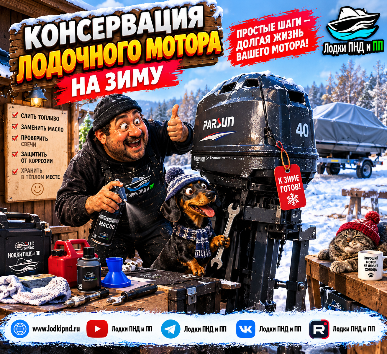 консервация лодочного мотора
